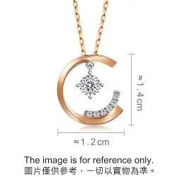18K White & Red Gold Diamond Necklace