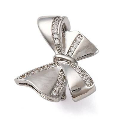 Brass Micro Pave Cubic Zirconia Pendant Bails