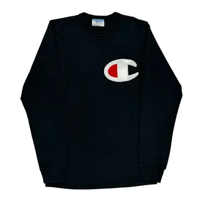 Champion Long Sleeve T-Shirt - Small Black Cotton