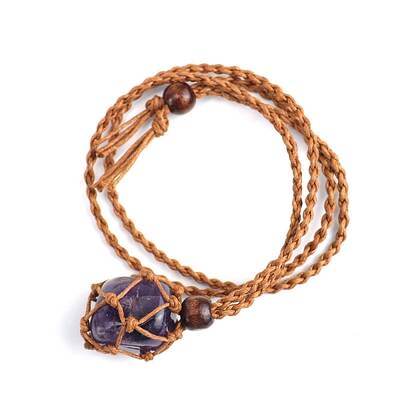 Natural Amethyst Nugget Pendant Necklaces