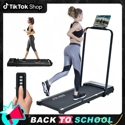 OVER SELF 6.2 mph Foldable Walkable walking Treadmill with Handle, Remote Control Exercise Equipment for Home and Office Use....