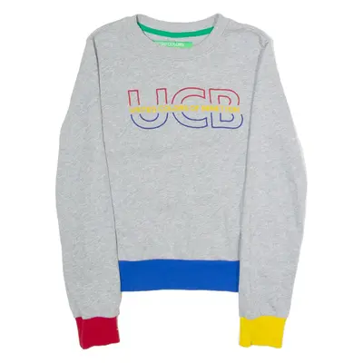 BENETTON Mens Sweatshirt Grey Crew Neck S