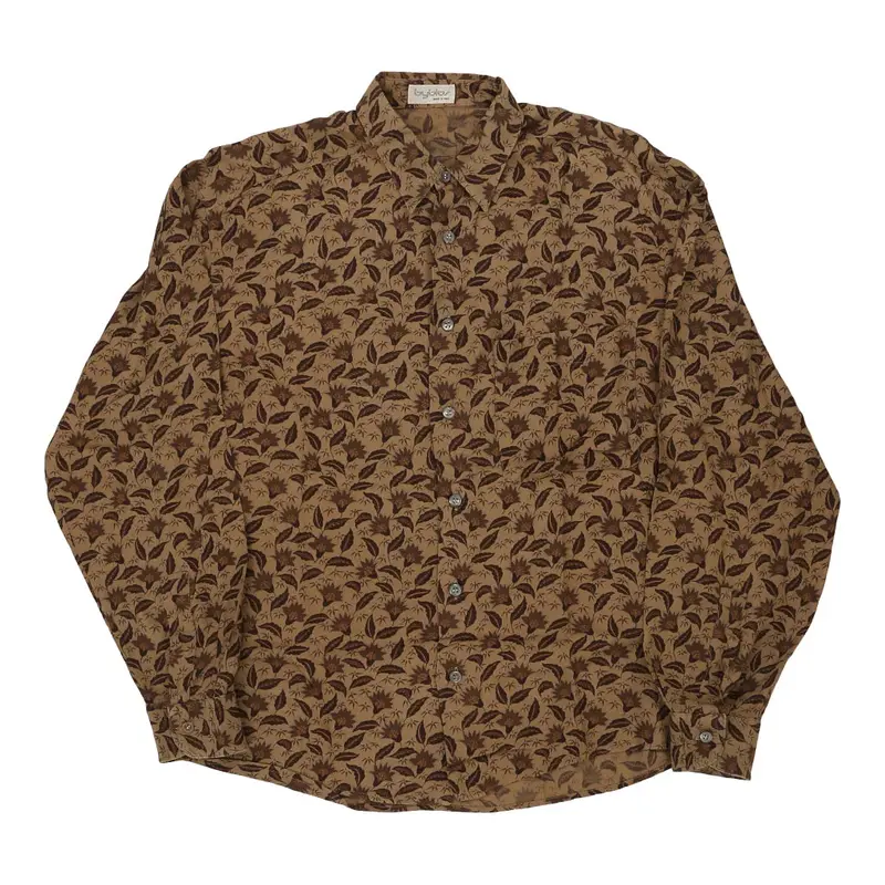 Byblos Patterned Shirt - XL Brown Cotton Blend