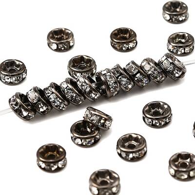 Brass Rhinestone Spacer Beads