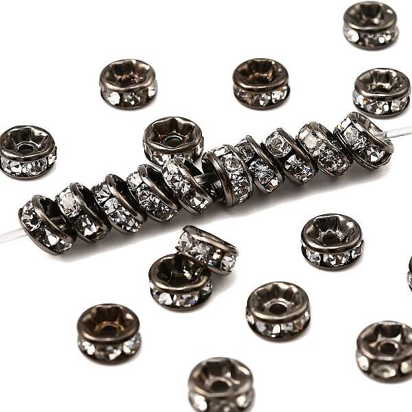 Brass Rhinestone Spacer Beads