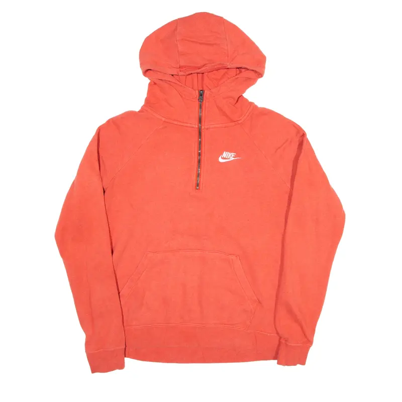 NIKE 1/4 Zip Hoodie Pink Pullover Womens S