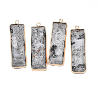 Natural Map Stone Pendants