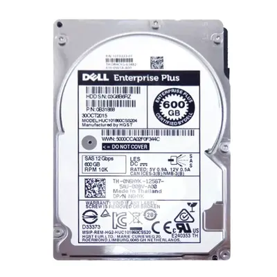 0N6HYK Dell 600GB 12Gb/s SAS 10000 2.5-Inch Hard Drive