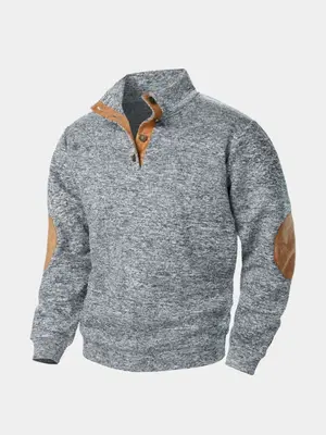 Men's Heritage Elbow Patch High Collar Pullover S-3XL β Cross & Crown