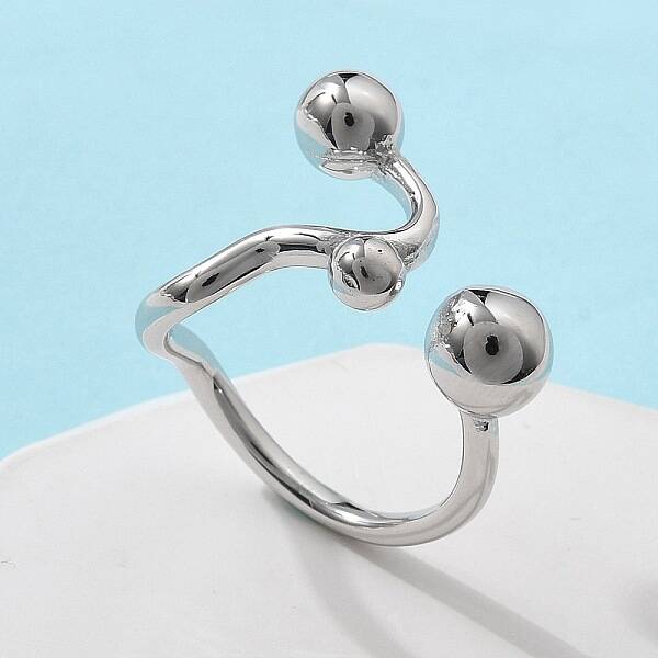 304 Stainless Steel Round Cuff Rings for Women