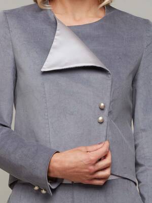 ASTEREAE | Wrap Front Jacket | Color: Frost Grey | Size: L