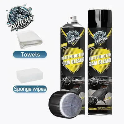 650ml Multi-Purpose Car Upholstery Foam Cleaner with Sponge and Cloth, No Rinse Needed, Keeps Your Car Interior Clean and Fra...