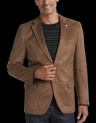 Brown Microsuede Modern Fit Sport Coat