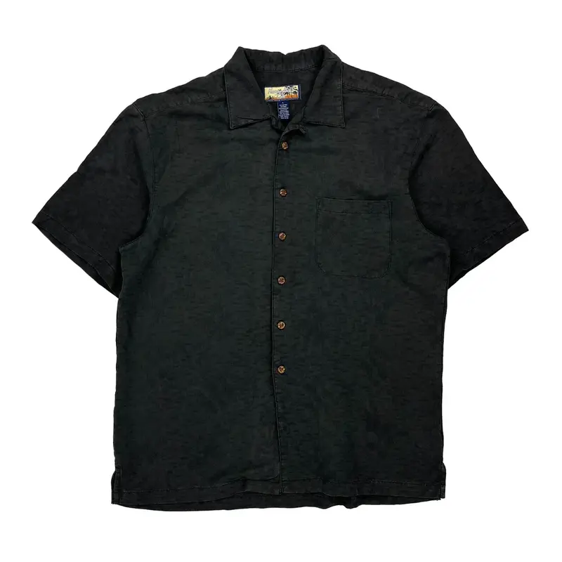 Havana Jack''S Cafe Hawaiian Shirt - Large Black Polyester