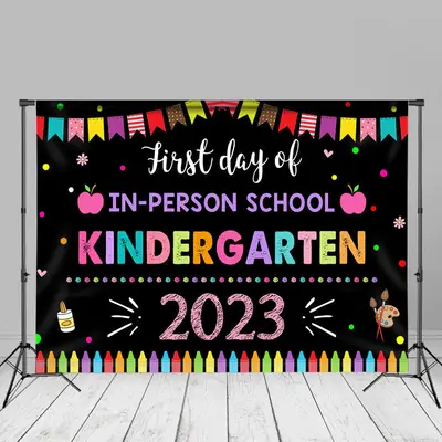 2023 First Day Kindergarten Back To School Backdrop - Aperturee