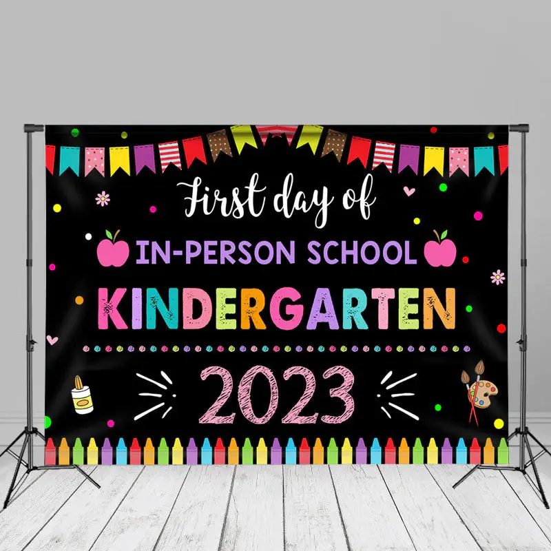 2023 First Day Kindergarten Back To School Backdrop - Aperturee