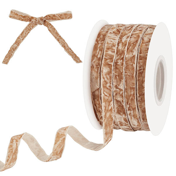 25 Yards Single Face Crushed Velvet Ribbon