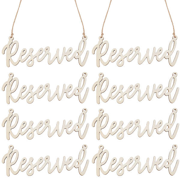 Wood Reserved Seating Sign Hanging Decorations