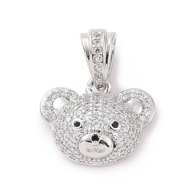 Brass Micro Pave Cubic Zirconia Pendants