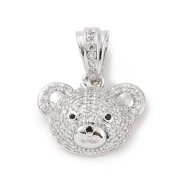 Brass Micro Pave Cubic Zirconia Pendants