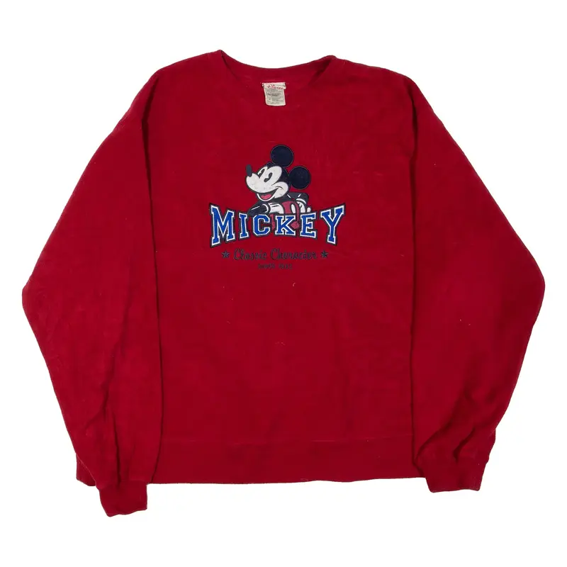 DISNEY Mickey Mouse Womens Patterned Fleece Red XL