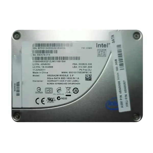 45N8052 IBM 160GB Multi-Level Cell SATA 3Gb/s 2.5-Inch Solid State Drive