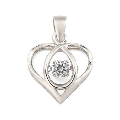 Fine Silver Pave Clear Cubic Zirconia Pendants