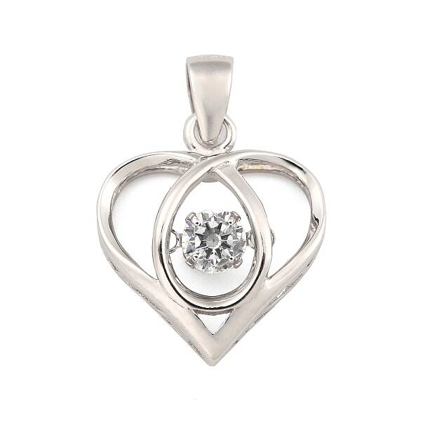 Fine Silver Pave Clear Cubic Zirconia Pendants
