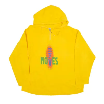 Basic Moves 1/4 Zip Hoodie Yellow Pullover Womens UK 14