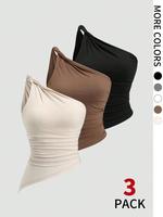 Women's Solid Color Top, Slim Fit Casual Sleeveless Top for Daily Wear, Ladies Skinny Clothes for Summer, Womenswear, Tank To...