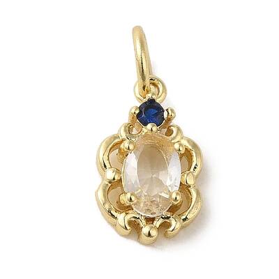 Brass Micro Pave Clear Cubic Zirconia Pendants