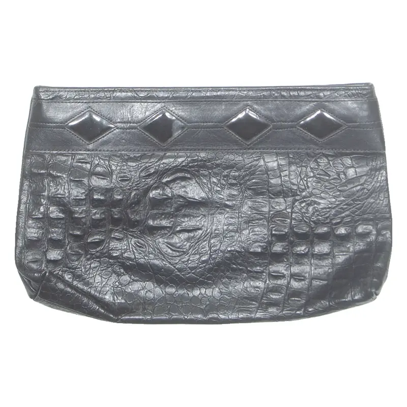 Womens Clutch Bag Black Leather Animal Print