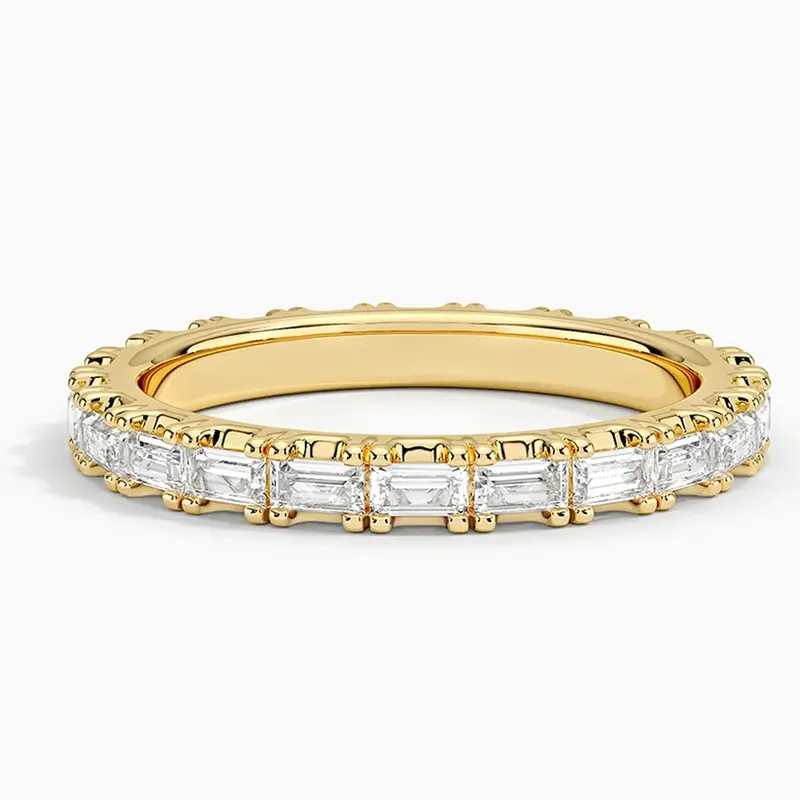 18K Gold 0.5 CT.T.W. Emerald Diamond Custom Wedding Ring D Color VVS1-VS1 Clarity 3EX IGI Certified