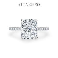 4.0CT Synthetic Moissanite Radiant Cut 10*8mm Ring Sunset Color For Woman Man Gift Annieversary Valentine‘s Day D Color VVS...