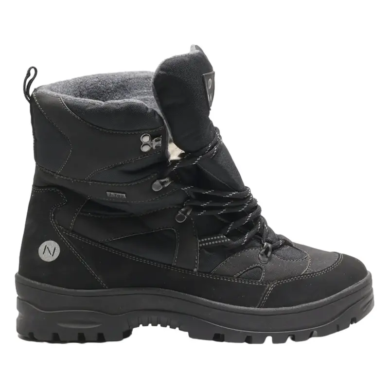 SYSTEM Lace-Up Boots Black Synthetic Mens UK 10.5