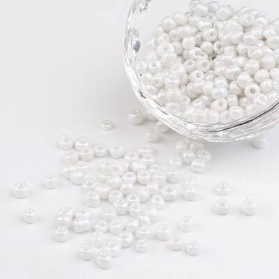 6/0 Opaque Colors Lustered Round Glass Seed Beads