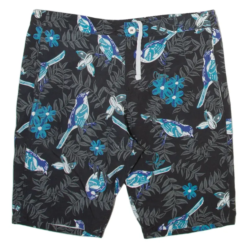 DICKIES Mens Swimming Shorts Grey Floral L W34