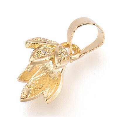 Brass Cubic Zirconia Pinch Bails