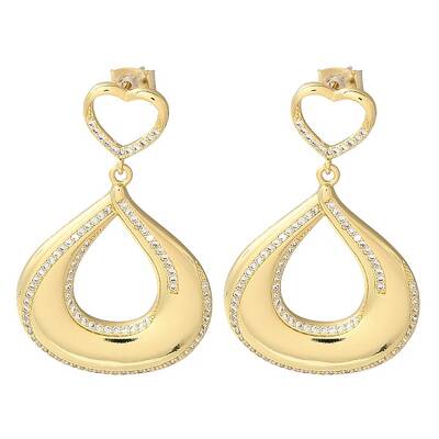 Rack Plating Brass Micro Pave Cubic Zirconia Dangle Stud Earrings