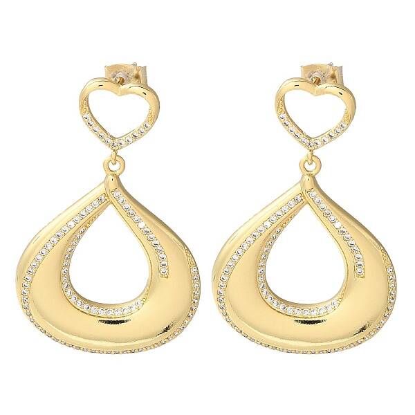 Rack Plating Brass Micro Pave Cubic Zirconia Dangle Stud Earrings