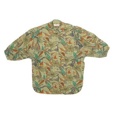 Womens Shirt Green Floral 3/4 Sleeve M
