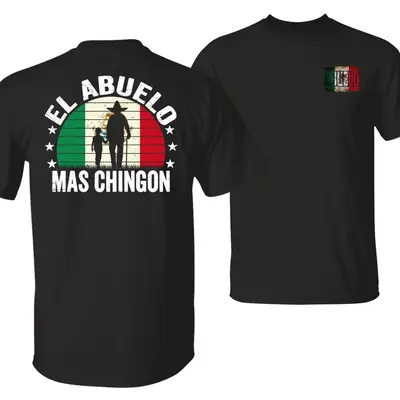 Cool Grandpa Mexico Tee – El Abuelo Mas Chingon with Vintage Flag & Family Bond Design – tiktok shop store, Unisex Tops, ...