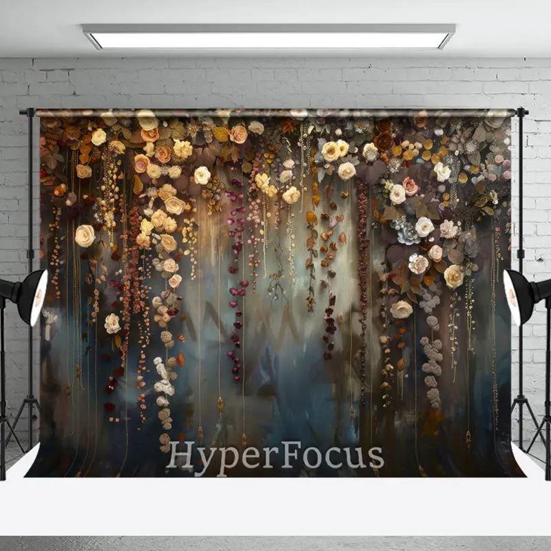 Green Blue Abstract Wall Floral Fine Art Backdrop - Aperturee