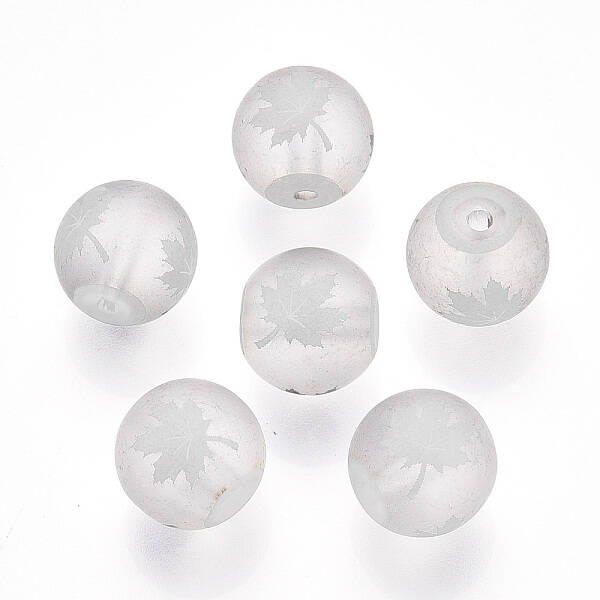 Autumn Theme Electroplate Transparent Glass Beads