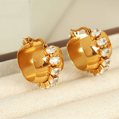 304 Stainless Steel C-Shaped Hoop Earrings