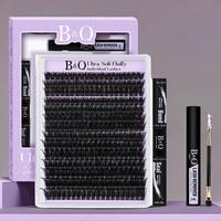 100d Fake Eyelashes Set, 280pcs Mixed Length Individual False Lashes with Lashes Glue & Tweezers & Brush & Lash Remover, Prof...
