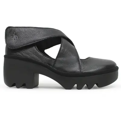 Fly London TOGO533FLY Mousse Leather Women's Heels Shoes - Black - Size:US 7-7.5 Women