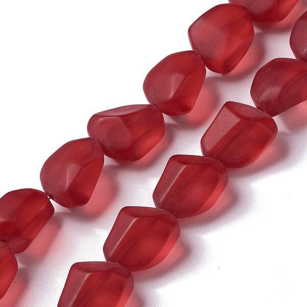 Transparent Frosted Glass Beads Strands