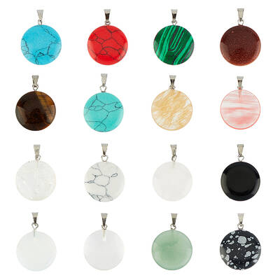 Synthetic Gemstone & K9 Glass Pendants