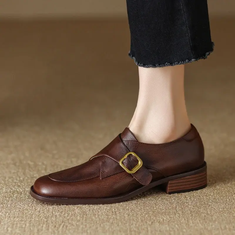 CHIKO Ann Julie Square Toe Block Heels Oxfords Shoes
